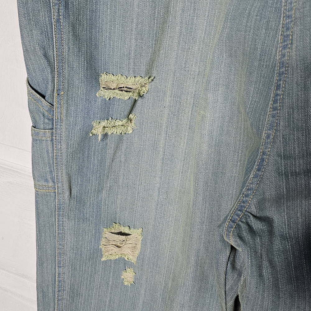 Dropped Crotch Oversized Baggy Blue Denim Overalls - Picture 9 of 15